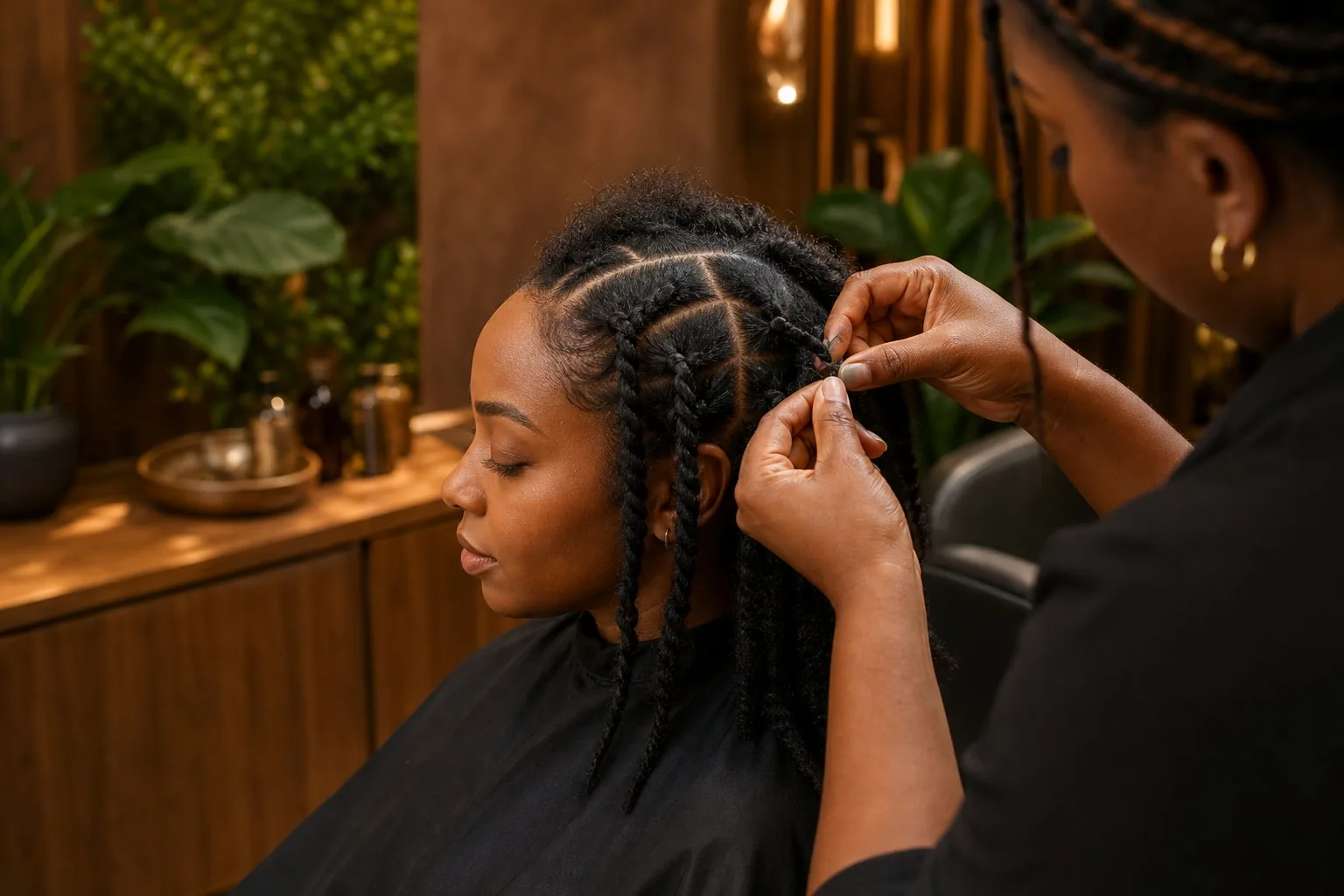 Coiffure protectrice au fil